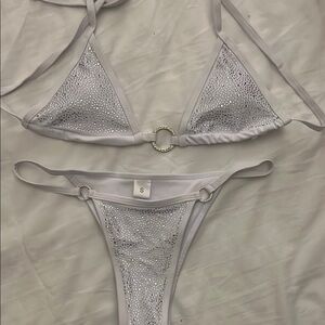 Silver Sequin Bikini Set